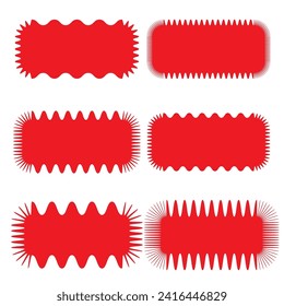 Set of vector starburst, sunburst badges. Different color. Simple flat style Vintage labels. Colored stickers.7891
