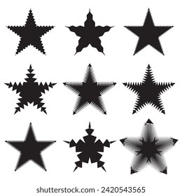 Juego de starburst vectorial, insignias de arrebato de sol. Color diferente. Sencillas etiquetas Vintage de estilo plano. Etiquetas coloreadas.7891
