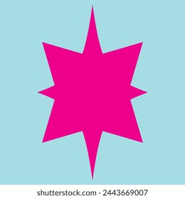 Set of vector starburst, sunburst badges. Nine different color. Simple flat style Vintage labels. Design elements. red Colored stickers