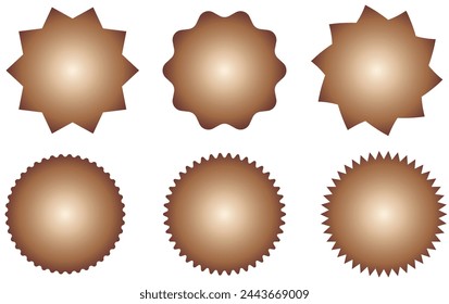 Set of vector starburst, sunburst badges. Nine different color. Simple flat style Vintage labels. Design elements. red Colored stickers