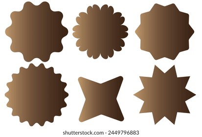 Set of vector starburst, sunburst badges. Nine different color. Simple flat style Vintage labels. Design elements. Colored stickers. A collection of different types and colors icon.
