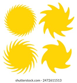 Set of vector starburst, sunburst badges. Simple flat style vintage labels, stickers. 11:11