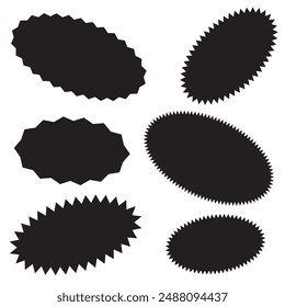 Set of vector starburst, sunburst badges. Starburst speech bubbles. Vector set of starburst, sunburst icons. Black Sunburst Promo Tags. Flat vintage stickers, labels on white background. 11:11