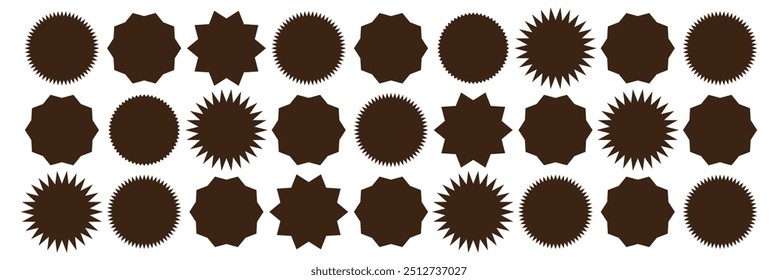 Set of vector starburst, sunburst badges. Starburst speech bubbles. Vector set of starburst, sunburst icons.