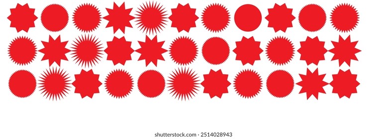 Set of vector starburst, sunburst badges. Starburst speech bubbles. Vector set of starburst, sunburst icons. Black Sunburst Promo Tags. Flat vintage stickers, labels on white background. 11:11