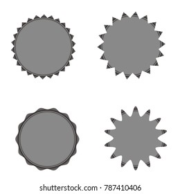 Set of vector starburst, sunburst badges. Grey color. Simple flat style Vintage  labels, stickers. Design elements. A collection of different types icon.