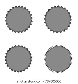 Set of vector starburst, sunburst badges. Grey color. Simple flat style Vintage  labels, stickers. Design elements. A collection of different types icon.