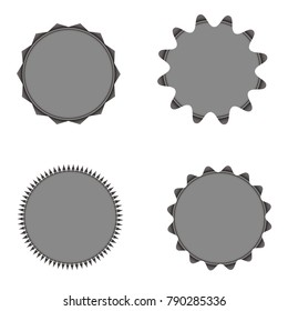 Set of vector starburst, sunburst badges. Grey color. Simple flat style Vintage  labels, stickers. Design elements. A collection of different types icon.