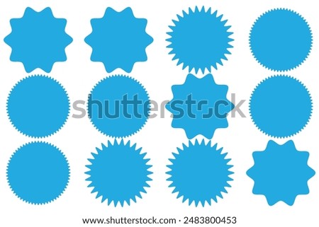 Set of vector starburst, sunburst badges. Vintage labels. Colored stickers. A collection of different types and colors icon.