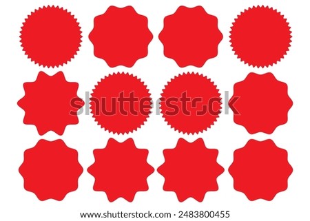 Set of vector starburst, sunburst badges. Vintage labels. Colored stickers. A collection of different types and colors icon.