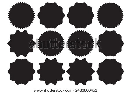 Set of vector starburst, sunburst badges. Vintage labels. Colored stickers. A collection of different types and colors icon.