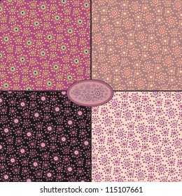 Set of  vector starry lilac patterns, japanese style