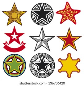 set of vector stars 