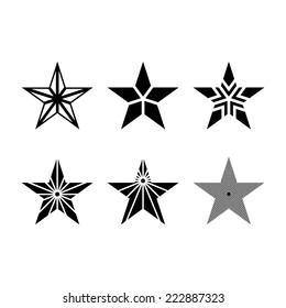 Set of vector stars