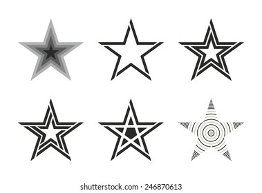 Set of vector stars