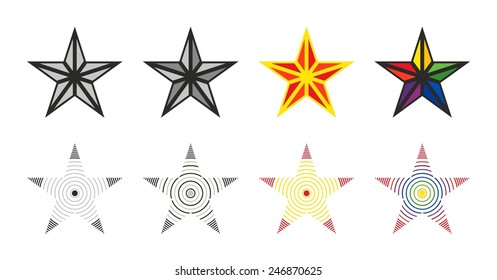 Set of vector stars