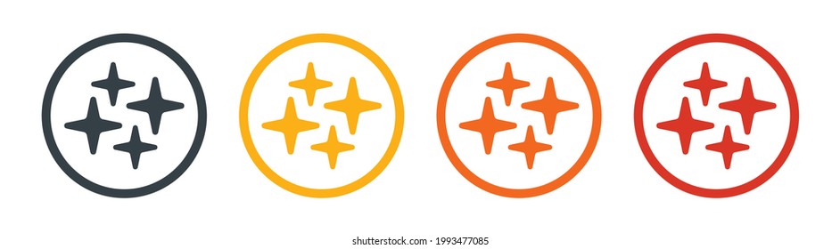 Set of vector stars sparkle firework, decoration twinkle, shiny flash icon. Vector Illustration