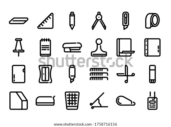 Set of vector stationery icons for websites,\
applications and printed\
products