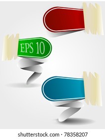 Set of vector stickers with duct tape