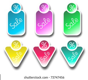 Set vector stickers or label for your text