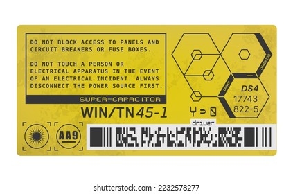 Set of vector stickers and labels in futuristic style. Cyberpunk sticker set
