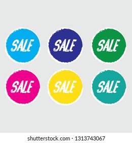 Set of vector stickers with Sale theme