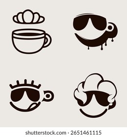 A set of vector stickers that convey the entire palette of coffee shades. Use them to create unique designs that will highlight your individuality. Each sticker is made in high quality.	
