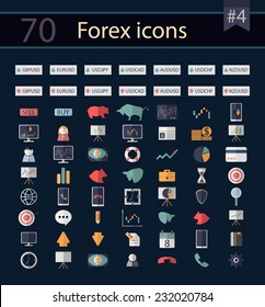Set of vector stock exchange icons 