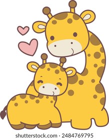 
Set Vector Stock Illustrations Isolated of Baby Giraffe.
Cute giraffe animals with various activities.
Funny sticker of Giraffe animal kids.