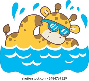 
Set Vector Stock Illustrations Isolated of Baby Giraffe.
Cute giraffe animals with various activities.
Funny sticker of Giraffe animal kids.