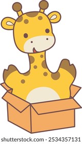 Set Vector Stock Illustrations Isolated of Baby Giraffe.
Cute giraffe animals with various activities.
A baby giraffe ready for adoption