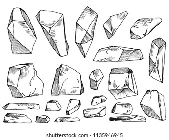 set of vector stones. isolated on white background.