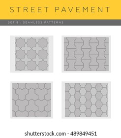 Set of vector street pavements: seamless patterns