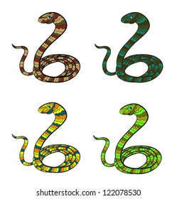 Set of vector stylized snakes - symbol of year 2013
