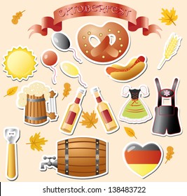 set of vector subjects for octoberfest