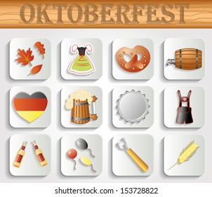 set of vector subjects for octoberfest