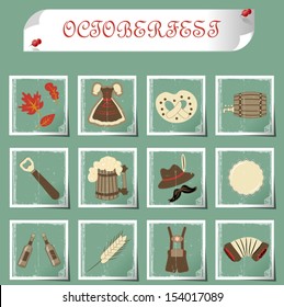 set of vector subjects for octoberfest