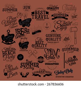 Set Of Vector Summer Calligraphic Labels And Badges Design