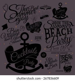 Set Of Vector Summer Calligraphic Labels And Badges Design