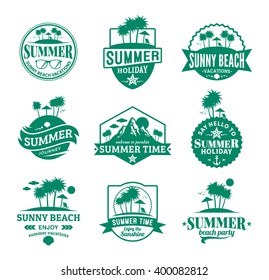 Set of vector summer labels and design elements