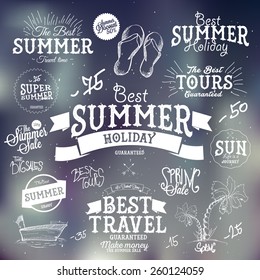 Set of vector summer sales labels and sticker design