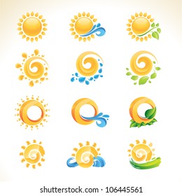 Set of vector sun icons