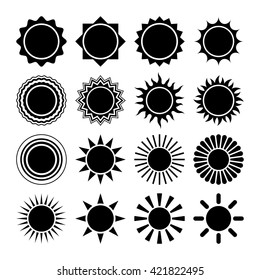 Set of vector sun icons