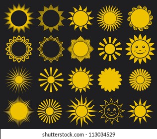 set of vector suns - elements for design