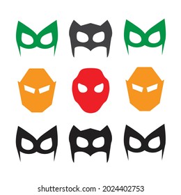 Set of vector super hero masks