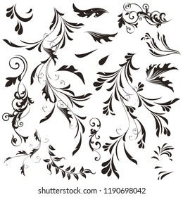 Set of vector swirls for design