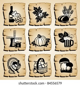 set vector symbol autumn and harvest festival