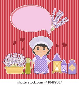 Set vector symbol design element Provence, France. Lavender, Lavender oil, cicada, olive oil, lantern. It can be used for travel cards, invitations, posters and other printed materials.