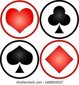 set of vector symbols of card suits