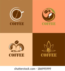 set of vector symbols coffee